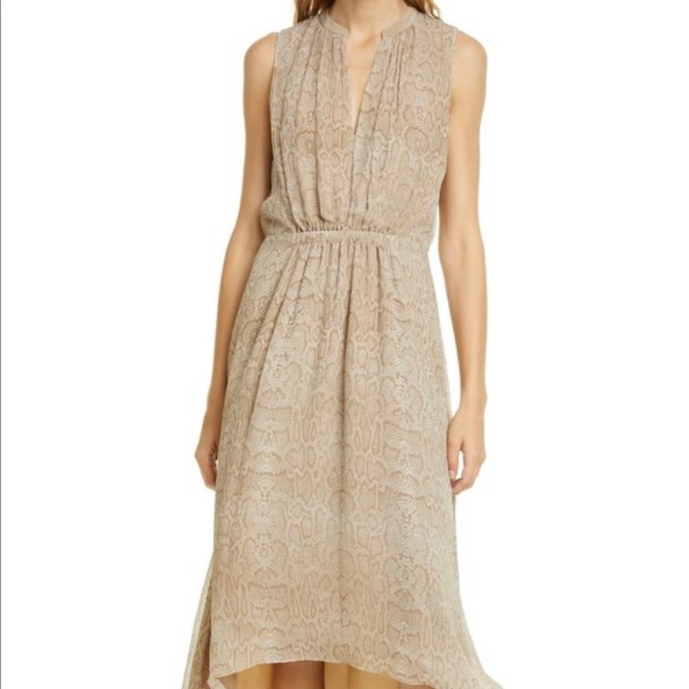 Joie tan snakeskin midi dress